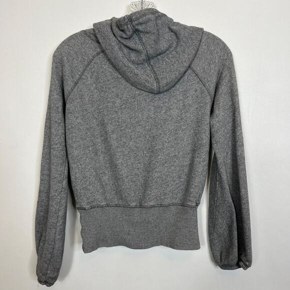 Converse Womens XSmall Gray Sweatshirt Hoodie XS Cropped Long Sleeve Top Cotton - Picture 10 of 10